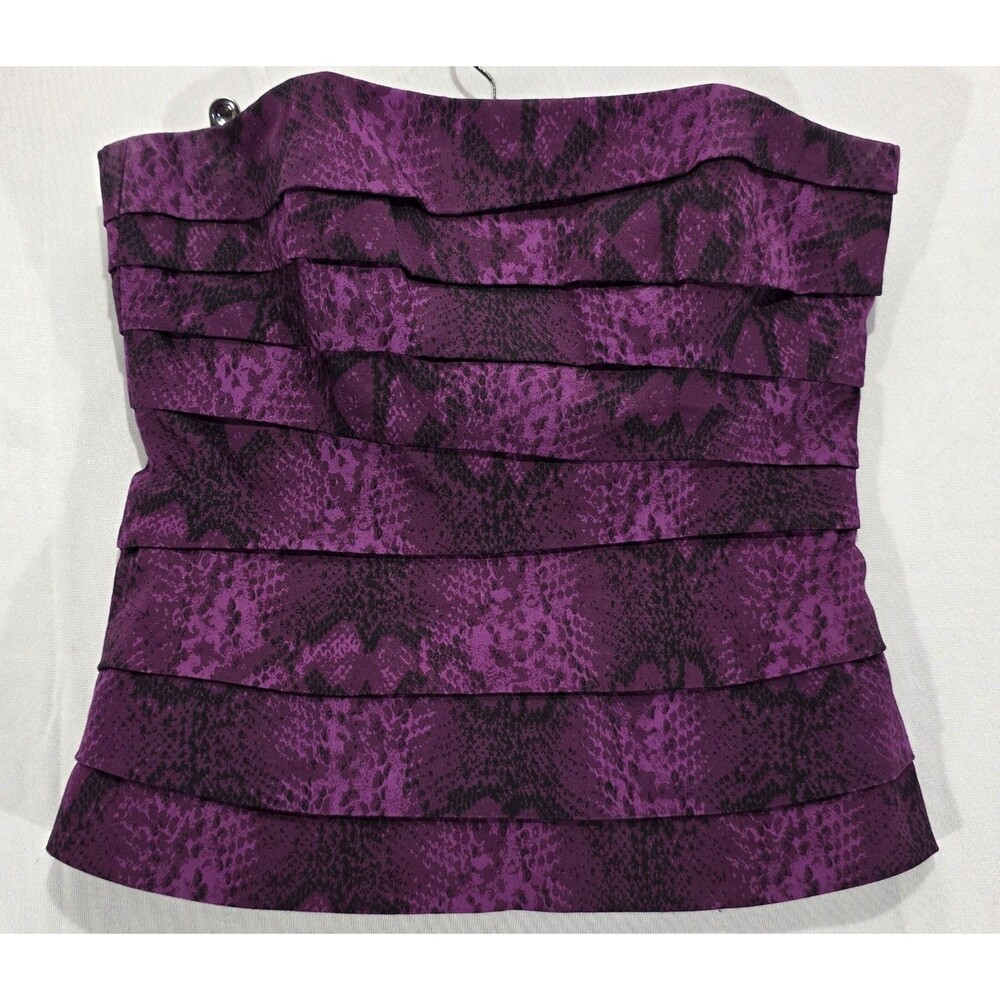 White House Black Market Purple Corset Strapless Bustier Top Vintage Y2K